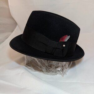 VTG 1950's Penny's Marathon Felt Fedora Hat Black Size 7 1/8 - XXX Quality